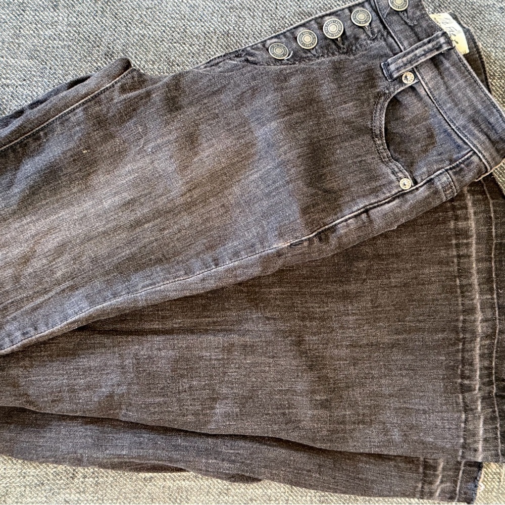 Hippie Y2K Grunge Goth Punk Gothcorp  Boho We The Free Flare Jeans 24 Button Fly - Picture 6 of 8